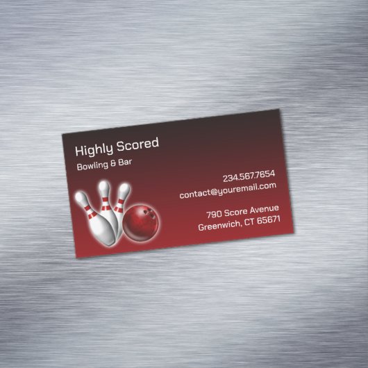 Bowling Magnetisch Visitekaartje (Voorbeeld)
