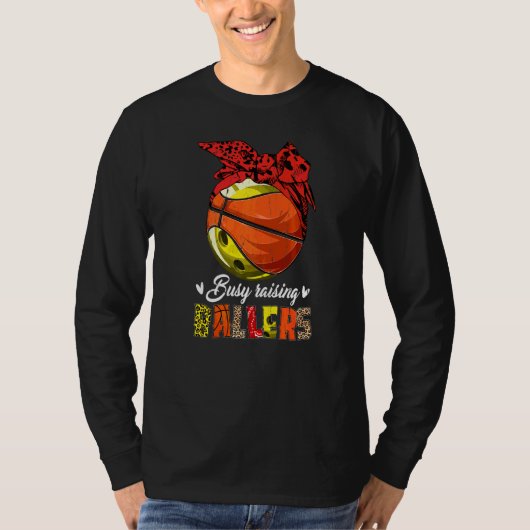 Bowling mam basketbal mam bezig met het opvoeden v t-shirt (Voorkant)
