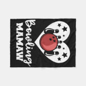Bowling Mamaw Heart Funny Bowler Mamaw Fleece Deken (Voorkant (Horizontaal))