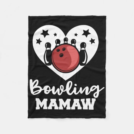 Bowling Mamaw Heart Funny Bowler Mamaw Fleece Deken (Voorkant)