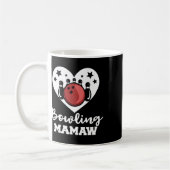 Bowling Mamaw Heart Funny Bowler Mamaw Koffiemok (Links)