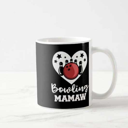 Bowling Mamaw Heart Funny Bowler Mamaw Koffiemok (Rechts)