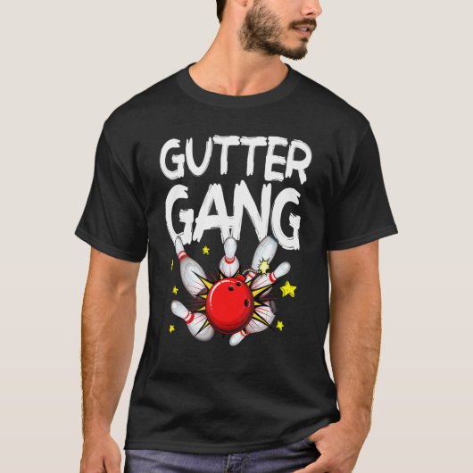 Bowling Mannen Women Cool Gutter Gang Bowlers T-shirt (Voorkant)