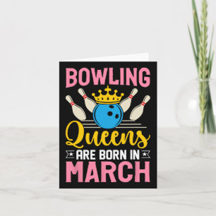 Bowling March Verjaardag Vrouwen Meisjes Dames Que Kaart
