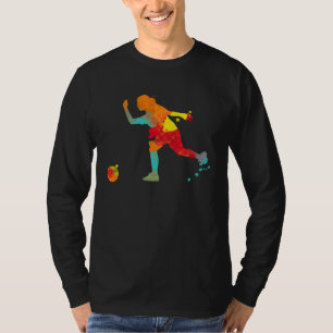 Bowling Meisje Bal Pin Bowler Strike Bowling Team T-shirt