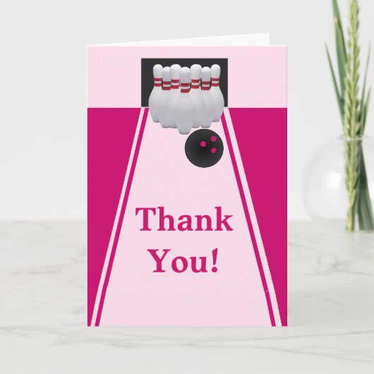 Bowling Meisje Verjaardag Dank Je Kaart (Voorkant)