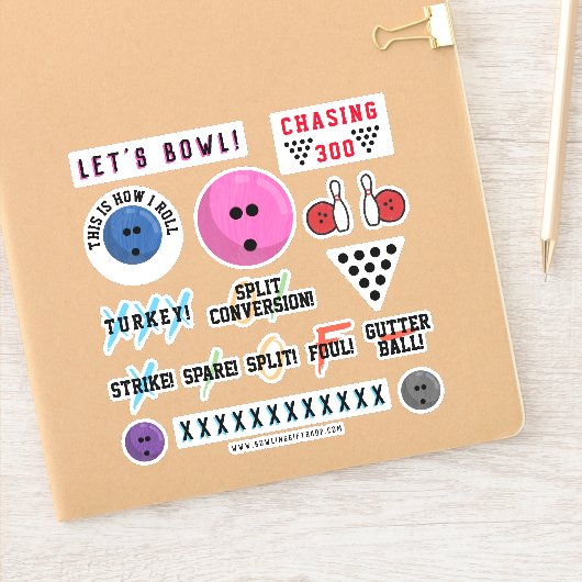 Bowling Met Sticker bekleed blad (Notitieboek)