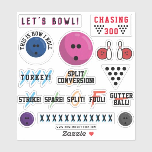 Bowling Met Sticker bekleed blad (Vel)
