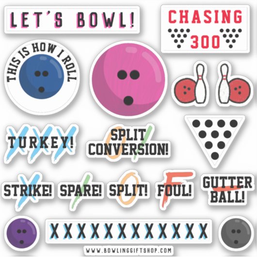 Bowling Met Sticker bekleed blad (Voorkant)