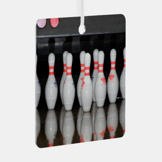 Bowling Metalen Ornament (Voorkant Rechts)