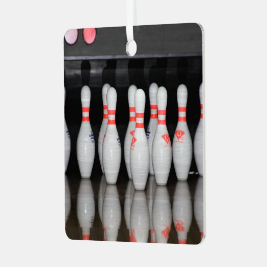 Bowling Metalen Ornament (Voorkant links)