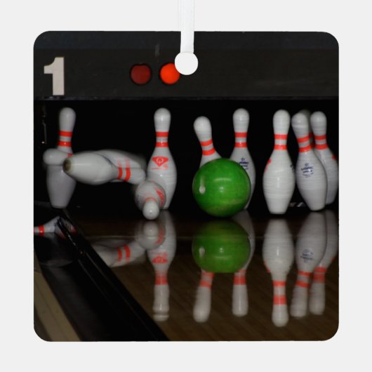Bowling Metalen Ornament (Achterkant)
