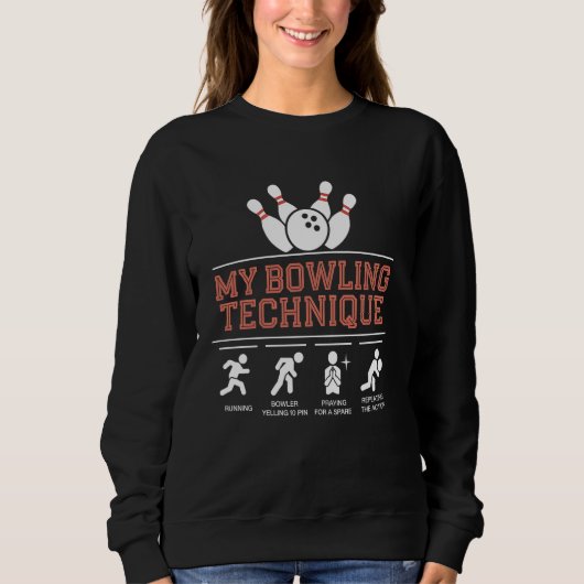 Bowling Mijn Bowling Techniek Grappig Spare Gift Trui (Voorkant)