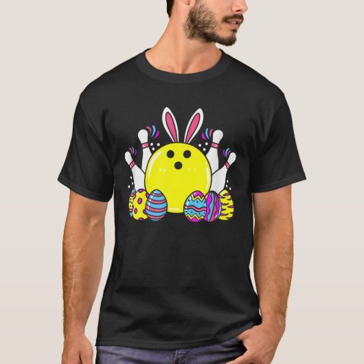 Bowling Moeder Funny Easter Day Bunny T-shirt (Voorkant)