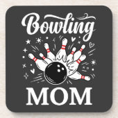 Bowling Moeder Hart Spelden Grappige Competitie Mo Bier Onderzetter (Voorkant)
