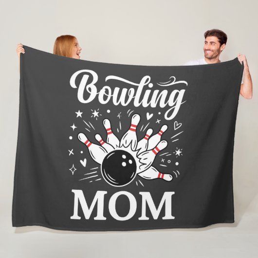 Bowling Moeder Hart Spelden Grappige Competitie Mo Fleece Deken (In situ)