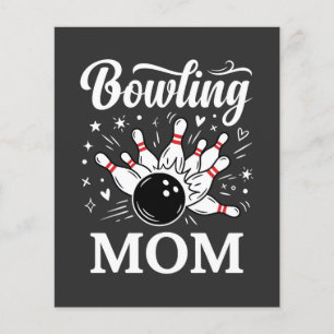 Bowling Moeder Hart Spelden Grappige League Moeder Flyer