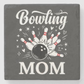 Bowling Moeder Hart Spelden Grappige League Moeder Stenen Onderzetter (Voorkant)