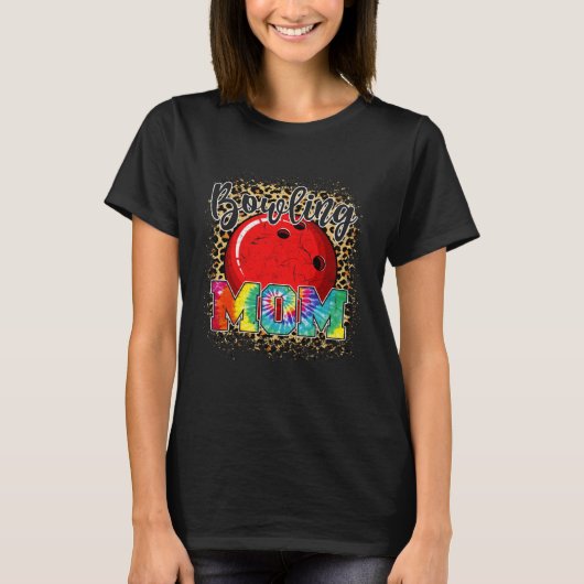 Bowling Moeder Leopard Print Moederdag Sport T-shirt (Voorkant)