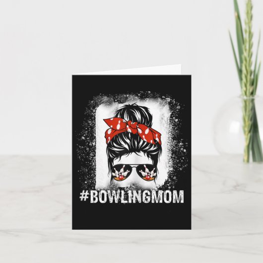 Bowling Moeder Rommelige Knot Gebleekte Moederdag  Kaart (Voorkant)