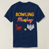 Bowling Monkey White Yellow Red Funny T T-shirt (Design voorkant)