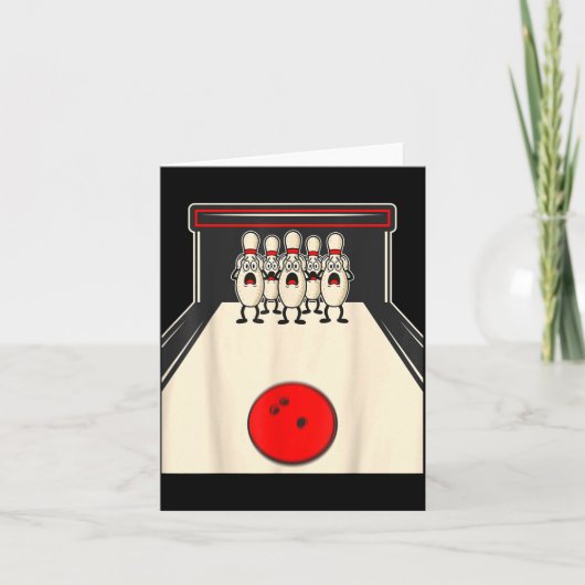 Bowling N Ed Ns Funny Bowler Player Kids Boys Men  Kaart (Voorkant)