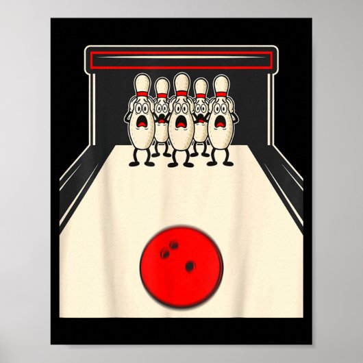 Bowling N Ed Ns Funny Bowler Player Kids Boys Men  Poster (Voorkant)