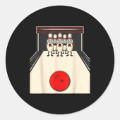 Bowling N Ed Ns Funny Bowler Player Kids Boys Men Ronde Sticker (Voorkant)