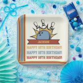 Bowling Naam Leeftijd Sentiment Verjaardag Papieren Bordje (Feest)