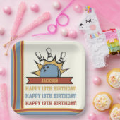 Bowling Naam Leeftijd Sentiment Verjaardag Papieren Bordje (Feest)