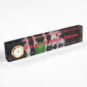 Bowling Name Desk Bord met klok Naambordje