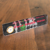 Bowling Name Desk Bord met klok Naambordje (Zijkant)