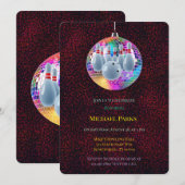 Bowling Neon Disco Ball Glitter Verjaardagsfeestje Kaart (Voorkant / Achterkant)