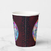 Bowling Neon Disco Ball Glitter Verjaardagsfeestje Papieren Bekers (Rechts)