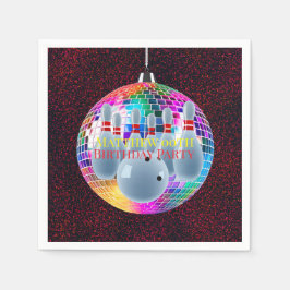 Bowling Neon Disco Ball Glitter Verjaardagsfeestje Servet