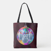 Bowling Neon Disco Ball Glitter Verjaardagsfeestje Tote Bag (Achterkant)