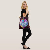 Bowling Neon Disco Ball Glitter Verjaardagsfeestje Tote Bag (Op model)