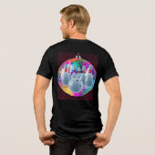Bowling Neon Disco Ball Glitter Verjaardagsfeestje Tri-Blend Shirt (Achterkant volledig)