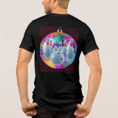 Bowling Neon Disco Ball Glitter Verjaardagsfeestje Tri-Blend Shirt (Achterkant)