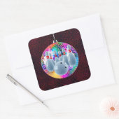 Bowling Neon Disco Ball Glitter Verjaardagsfeestje Vierkante Sticker (Envelop)