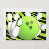 Bowling Neon Green en Zebra Kaart (Voorkant)