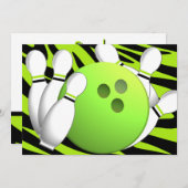 Bowling Neon Green en Zebra Kaart (Voorkant / Achterkant)
