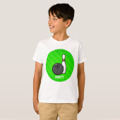 Bowling; Neon Green Stripes T-shirt (Voorkant volledig)