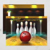 Bowling Night Uitnodiging (Voorkant / Achterkant)