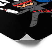Bowling Ninja Grappige Bowler Jongens Meisjes Kind Poster (Hoek)