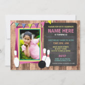 Bowling Nodig Photo Bowl Chalk Bowls Uitnodiging (Voorkant)