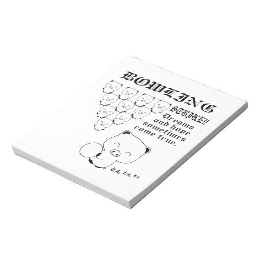 Bowling Notitieblok (Linkerzijde)
