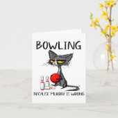 Bowling omdat moord een verkeerde grappige kat is kaart (Gele Bloem)