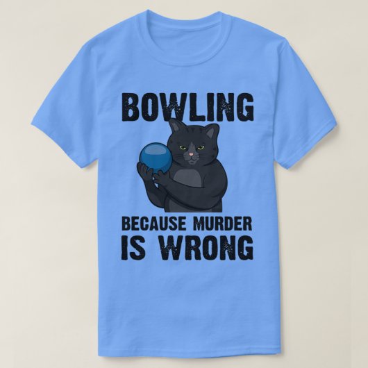Bowling omdat moord verkeerd is t-shirt (Design voorkant)