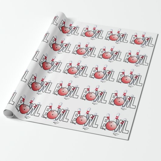 Bowling-ontwerp Cadeaupapier (Uitgerold)